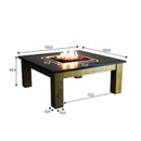 Elementi Vuurtafel Colima - Tafelblad van leisteen en een wilgenhouten frame