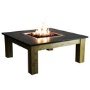 Elementi Vuurtafel Colima - Tafelblad van leisteen en een wilgenhouten frame