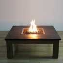 Elementi Vuurtafel Colima - Tafelblad van leisteen en een wilgenhouten frame