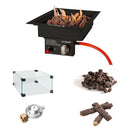 Inbouwbrander EasyFires VOORDEELSET vierkant 30x30 cm zwart