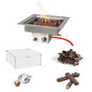 Inbouwbrander EasyFires VOORDEELSET vierkant 40x40 cm zilver