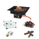 Inbouwbrander EasyFires VOORDEELSET vierkant 40x40 cm zwart