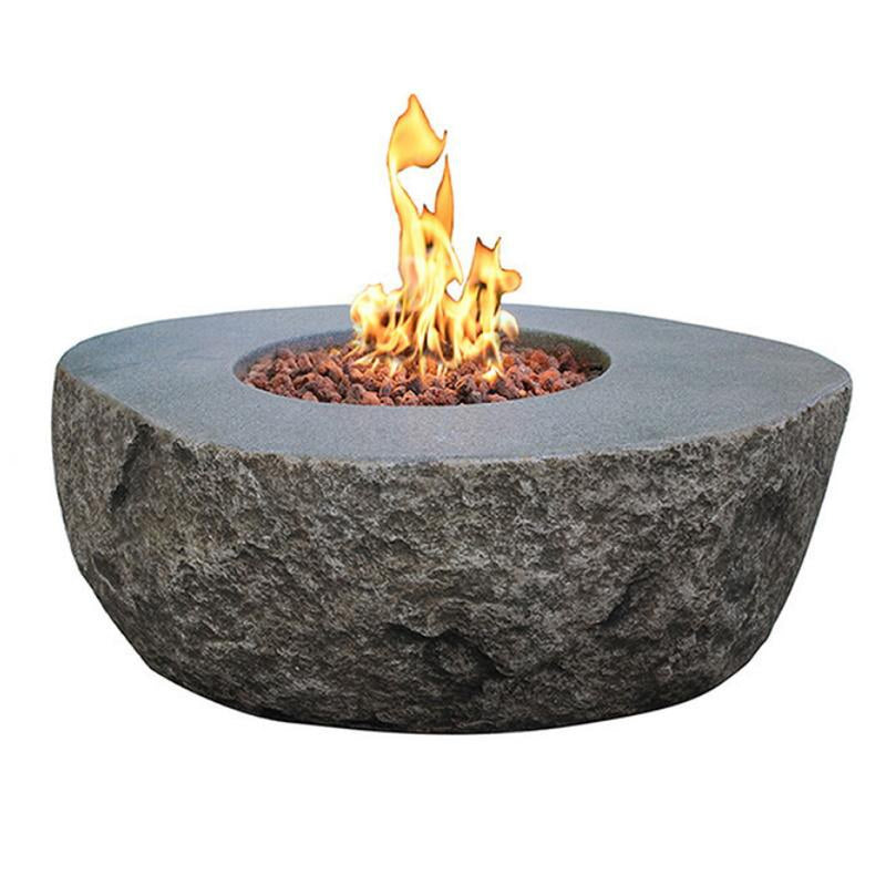 Vuurtafel Vesuvius op gas van Elementi gemaakt van vezelversterkt beton met een natuursteenlook