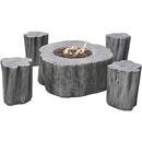 Vuurtafel Manchester Grijs Elementi - SET met vier krukken